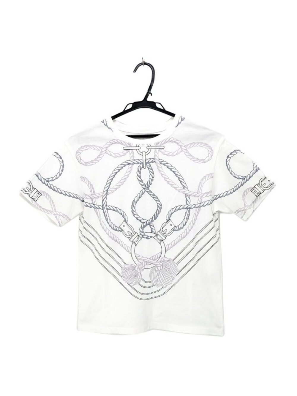 Hermes T-Shirt Rope White Black Blue Purple Cotton
